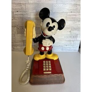Disney Mickey Mouse Figure Phone Vintage 1976 Push Button‎ Landline Untested